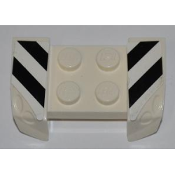 Vehicle, Mudguard 2 x 4 with Headlights Overhang with Black and White Danger Stripes Pattern on Both Sides (Stickers) - Set 8197