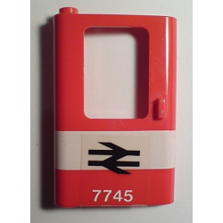Door 1 x 4 x 5 Train Left, Thin Support at Bottom with White Stripe and British Railways '7745' Pattern (Sticker) - Set 7745 Door 1 x 4 x 5 Train Left, Thin Support at Bottom with White Stripe and British Railways '7745' Pattern (Sticker) - Set 7745