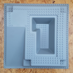 Baseplate, Raised 32 x 32 with Ramp and Pit Baseplate, Raised 32 x 32 with Ramp and Pit