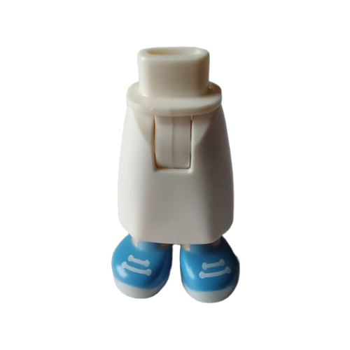 Деталь LEGO 59595c00pb18 Mini Doll Hips and Skirt Long with Molded Light Nougat Legs and Printed Medium Blue Shoes with White Soles and Laces Pattern - Thick Hinge