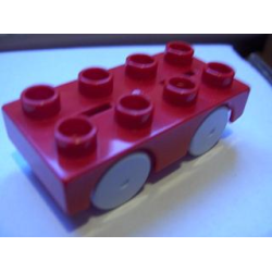 Duplo Car Base 2 x 4 with Very Light Bluish Gray Wheels Duplo Car Base 2 x 4 with Very Light Bluish Gray Wheels