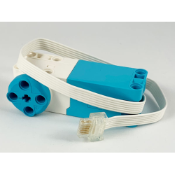 Electric, Motor SPIKE Prime / Powered Up, Medium Angular with White Top Housing and Cable - Medium Azure Electric, Motor SPIKE Prime / Powered Up, Medium Angular with White Top Housing and Cable - Medium Azure