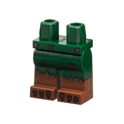 Hips and Legs with Molded Reddish Brown Lower Legs / Boots and Printed Tattered Shorts, Dark Brown Fur and Claws Pattern Hips and Legs with Molded Reddish Brown Lower Legs / Boots and Printed Tattered Shorts, Dark Brown Fur and Claws Pattern