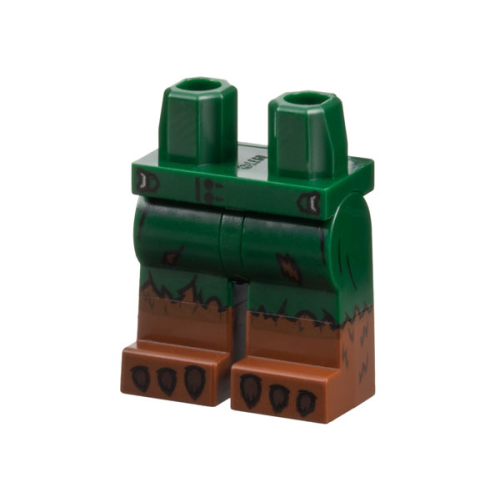 Деталь LEGO 970c00pb1539 Hips and Legs with Molded Reddish Brown Lower Legs / Boots and Printed Tattered Shorts, Dark Brown Fur and Claws Pattern