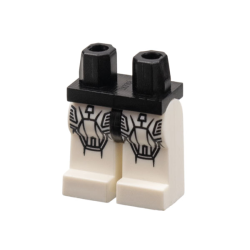 Деталь LEGO 970c01pb16 Hips and White Legs with Battle Mech Armor and Knee Pads Pattern