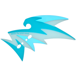 Plastic Part for Set 71836 - Dragon Leg Trim with Light Aqua, Medium Azure and Dark Azure Sections, LEGO Copyright on Left Pattern