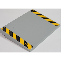 Slope 10 6 x 8 with Worn Bright Light Orange and Black Caution Stripes Pattern (Stickers) - Set 70134