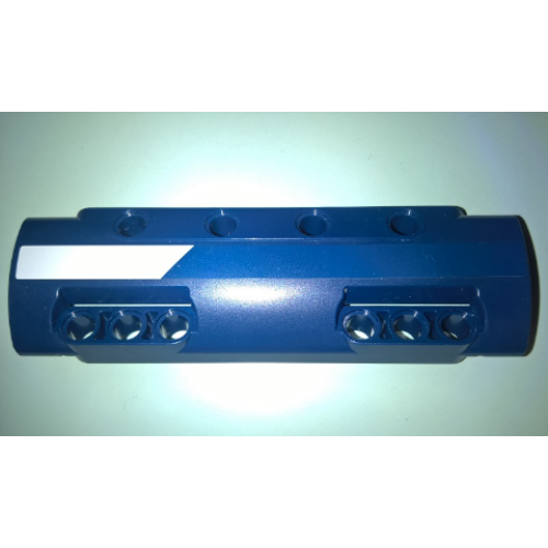 Деталь LEGO 11954pb005R Technic, Panel Curved 11 x 3 with 10 Pin Holes through Panel Surface with White Stripe Pattern Model Right Side (Sticker) - Set 41999