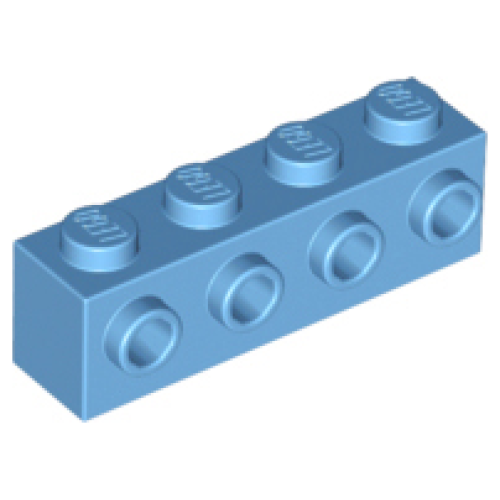 Деталь LEGO 30414 Brick, Modified 1 x 4 with Studs on Side - Medium Blue