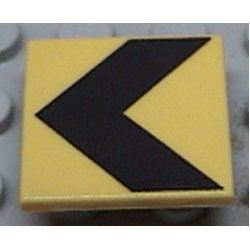 Road Sign 2 x 2 Square with Clip with Black Chevron Pattern