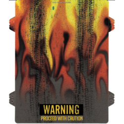 Plastic Ramp Cover with Flames and 'WARNING PROCEED WITH CAUTION' Pattern