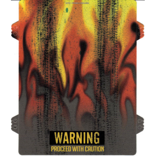 Деталь LEGO 61770 Plastic Ramp Cover with Flames and 'WARNING PROCEED WITH CAUTION' Pattern