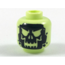 Minifigure, Head Alien with Black Skull Pattern