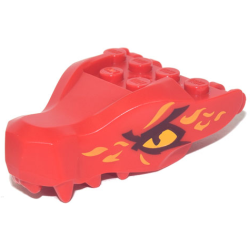 Dragon Head (Ninjago) Jaw with 2 Bar Handles on Back with Bright Light Orange Eyes and Scales Pattern Dragon Head (Ninjago) Jaw with 2 Bar Handles on Back with Bright Light Orange Eyes and Scales Pattern