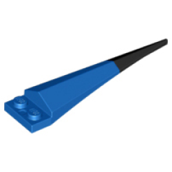 Plate, Modified 1 x 2 with Angular Extension with Molded Flexible Rubber Black Tip Pattern - Blue