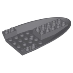 Aircraft Fuselage Forward Bottom Curved 6 x 10 with 3 Holes - Dark Bluish Gray