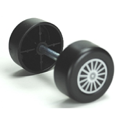 Duplo Wheel Double Assembly with Metal Axle and Silver Spokes Pattern Duplo Wheel Double Assembly with Metal Axle and Silver Spokes Pattern