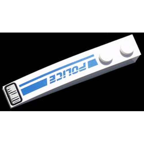Деталь LEGO 42022pb09R Slope, Curved 6 x 1 with 2 Studs with Police Blue Line and Headlight Pattern Model Right Side