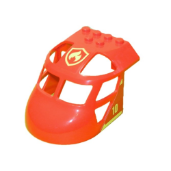 Aircraft Fuselage Forward Top Curved 6 x 8 x 4 with Yellow and Red Fire Logo Badge, Yellow Stripes and Number 10 Pattern on Both Sides (Stickers) - Set 60217 Aircraft Fuselage Forward Top Curved 6 x 8 x 4 with Yellow and Red Fire Logo Badge, Yellow Stripes and Number 10 Pattern on Both Sides (Stickers) - Set 60217