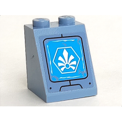 Slope 65 2 x 2 x 2 with Bottom Tube with White Chima Logo in Hexagon Pattern Model Left Side (Sticker) - Set 70131 Slope 65 2 x 2 x 2 with Bottom Tube with White Chima Logo in Hexagon Pattern Model Left Side (Sticker) - Set 70131