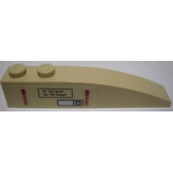 Slope, Curved 6 x 1 with 2 Studs with Red 'OPEN' and Arrows, Silver Handle and Lock, Black 'Plt. Slope, Curved 6 x 1 with 2 Studs with Red 'OPEN' and Arrows, Silver Handle and Lock, Black 'Plt.