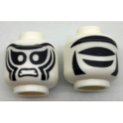 Minifigure, Head Alien with Black Zebra Stripes and Large Eyes, Bared Teeth Pattern