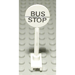 Road Sign Round with Bus Stop Pattern