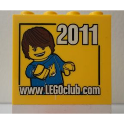 Brick 2 x 4 x 3 with www.LEGOclub.com 2011 and Max Pattern Brick 2 x 4 x 3 with www.LEGOclub.com 2011 and Max Pattern