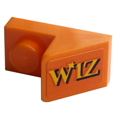 Деталь LEGO 92946pb08 Slope 45 2 x 1 with 2/3 Cutout with Black and Yellow 'WIZ' Pattern (Sticker) - Set 76422