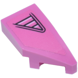 Wedge 2 x 1 x 2/3 Right with Black and Bright Pink Triangle Air Intake Pattern (Sticker) - Set 77241