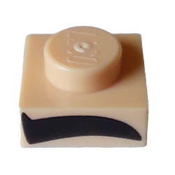 Plate 1 x 1 with Black Thick Eyebrow Pattern Model Left Side Plate 1 x 1 with Black Thick Eyebrow Pattern Model Left Side