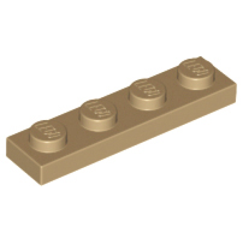 Деталь LEGO 3710 Plate 1 x 4 - Dark Tan