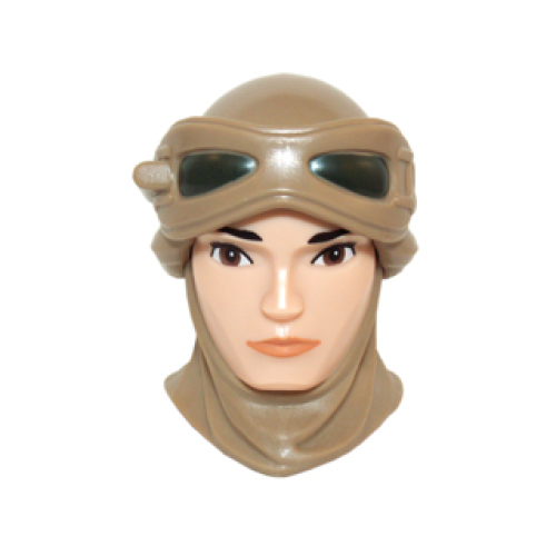 Деталь LEGO 24250c01pb01 Large Figure Head Modified SW Rey Pattern