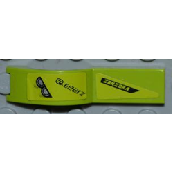 Vehicle, Mudguard 1 x 4 1/2 with Silver Headlights and 'E:GEARZ' and 'ZENZORA' Pattern Model Left Side (Stickers) - Set 8186 Vehicle, Mudguard 1 x 4 1/2 with Silver Headlights and 'E:GEARZ' and 'ZENZORA' Pattern Model Left Side (Stickers) - Set 8186