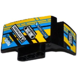 Technic, Panel Car Mudguard Left with Sponsor Logos on Dark Azure, Yellow and Black Background Pattern (Stickers) - Set 42034 Technic, Panel Car Mudguard Left with Sponsor Logos on Dark Azure, Yellow and Black Background Pattern (Stickers) - Set 42034