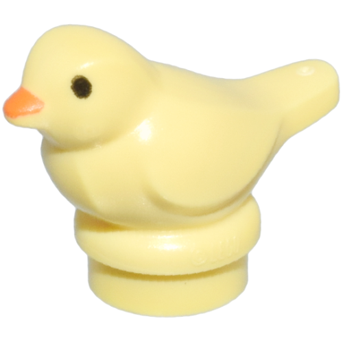 Деталь LEGO 41835pb02 Bird, Small with Black Eyes and Orange Beak Pattern