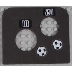 Foam Soccer Target 10 x 9 with Two Holes and Number 10, Number 20 and Two Soccer Balls (Football) Pattern (Stickers) - Set 3423