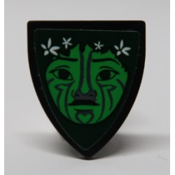 Minifigure, Shield Triangular Short with Te Fiti Green Face and White Flowers Pattern (Sticker) - Set 41150 Minifigure, Shield Triangular Short with Te Fiti Green Face and White Flowers Pattern (Sticker) - Set 41150