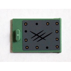 Container, Cupboard 2 x 3 x 2 Door with Dark Bluish Gray Metal with Scratches and Rivets Pattern (Sticker) - Set 75904