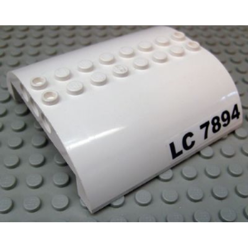 Деталь LEGO 54095pb07 Slope, Curved 8 x 8 x 2 Double with 'LC 7894' Pattern on Both Sides (Stickers) - Set 7894