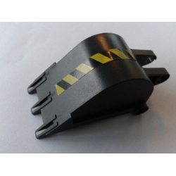 Technic Digger Bucket 4 x 4 x 9 with 3 Teeth and Black and Yellow Danger Stripes Pattern Model Right Side (Sticker) - Set 7707 Technic Digger Bucket 4 x 4 x 9 with 3 Teeth and Black and Yellow Danger Stripes Pattern Model Right Side (Sticker) - Set 7707