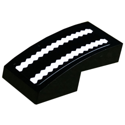 Slope, Curved 2 x 1 x 2/3 with White Zigzag Lines Pattern (Sticker) - Set 10291 Slope, Curved 2 x 1 x 2/3 with White Zigzag Lines Pattern (Sticker) - Set 10291