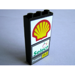 Stickered Assembly 3 x 1 x 5 with Shell Logo, Select and Premium Pattern on Both Sides (Stickers) - Set 1256 - 5 Brick 1 x 3