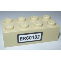 Brick 2 x 4 with 'ER60182' Pattern (Sticker) - Set 60182
