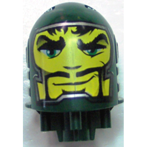 Деталь LEGO bb0153pb09 Large Figure Head with Rascus, Sir Pattern - Series 2