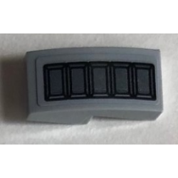 Slope, Curved 2 x 1 x 2/3 with 5 Dark Bluish Gray Rectangles Pattern (Sticker) - Set 76099 Slope, Curved 2 x 1 x 2/3 with 5 Dark Bluish Gray Rectangles Pattern (Sticker) - Set 76099