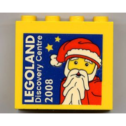 Brick 2 x 4 x 3 with Legoland Discovery Centre 2008 Santa Claus Pattern