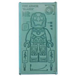 Glass for Window 1 x 4 x 6 with Iron Man Armor 'FIRE ARMOR BLAZER' Pattern (Sticker) - Set 76167
