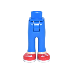 Mini Doll Hips and Trousers with Back Pockets with Light Nougat Ankles and Red Shoes with White Laces and Soles Pattern - Thick Hinge