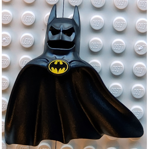 Деталь LEGO 51008pb02 Minifigure, Headgear Head Cover, Cowl with Pointed Ears, Sweeping Cape with Simple Batman Bat Logo Pattern